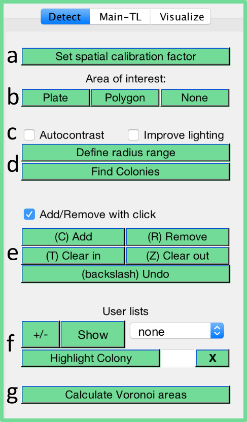 Detection tab